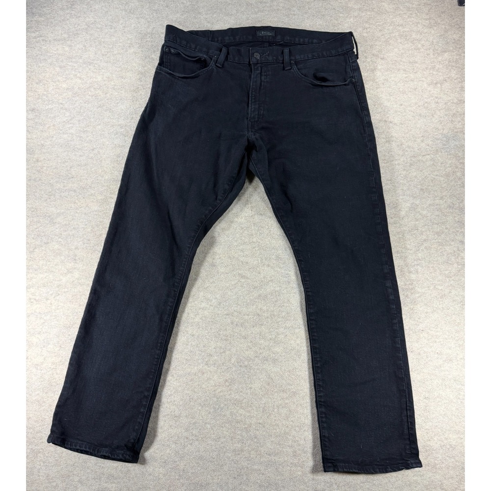 Polo Ralph Lauren Varick Slim Straight  Jeans Mens 36x30 Black Stretch Denim